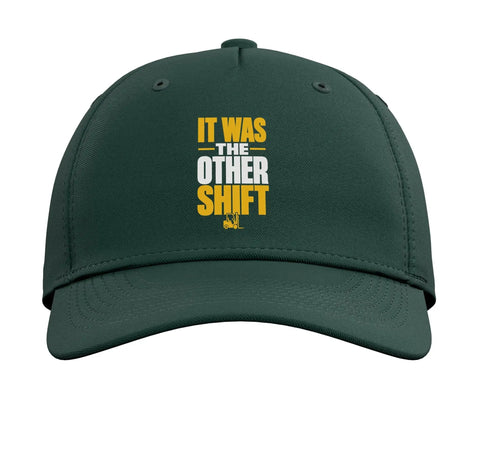 Adjustable Baseball Hat For Forklift Night Shift Drivers And Warehouse Crews Dark Green Cap With Printed Forklift Theme Comfortable Fit