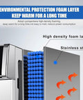 Heavy Duty Countertop Ice Maker With Two In One Cold Water Dispenser And Quick Chill Tech showing stainless steel and high density foam details.