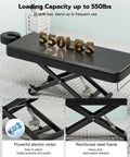 Paddie Flat Electric Lift Massage Table Professional Spa Bed With 6.7 Inch Memory Foam adjustable face cradle and 550lbs loading capacity.