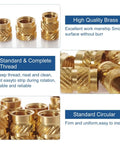 305 Piece Knurled Threaded Insert Nuts Set For Plastic 3D Printing And Injection Molding Brass Heat Set Inserts M2 To M6
