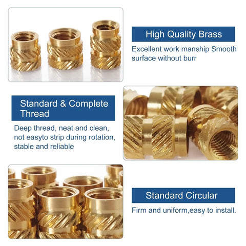 305 Piece Knurled Threaded Insert Nuts Set For Plastic 3D Printing And Injection Molding Brass Heat Set Inserts M2 To M6