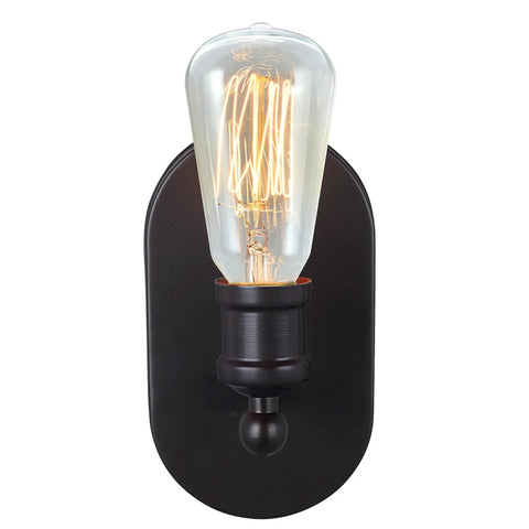 Single bulb from the Four-Light Oil Rubbed Bronze Bathroom Vanity Wall Light Fixture, showcasing vintage Edison bulb and metal base.
