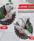 8 Inch Gate Wheel With Brake For Metal Tube Gates 600 Lb Capacity 360 Degree Swivel Heavy Duty Gate Caster Spring Loaded
