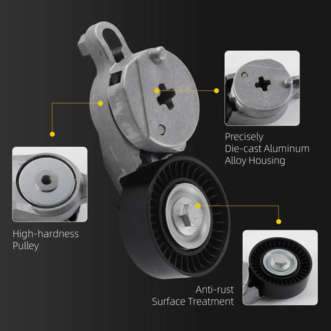 Premium Drive Belt Tensioner Idler Pulley Serpentine Kit Perfect Fit For Toyota Camry RAV4 Scion tC 2012 To 2017 on black background