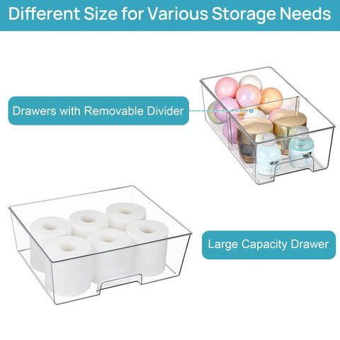 Clear Stackable Acrylic Storage Drawers 3 Pack Wide Organizer Bins A True Game Changer Helps You Sweep Clutter Fast With Slick Grip Grooves That Lock Items Tightly In Place So You Can Enjoy Life With Zero Sloppiness Around The House