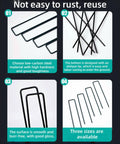 Heavy Duty 4 Inch Black Galvanized Landscape Staples 25 Pack 11 Gauge U Shaped Ground Stakes Anti Rust for Weed Barrier Irrigation