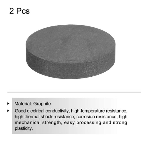 High Purity Graphite Plate 50x10mm Set Of 2 For Melting Casting Electrolysis And Lab Use; durable graphite disk showing texture