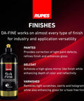 DA Fine High Performance Car Polishing Compound 1000 Ml Yellow bottle with product details on painted, gelcoat, varnished finishes.