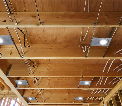 Ceiling installation with New Construction Mounting Plate For Led Recessed Lighting Kits Three Quarter Inch And Six Inch Compatible