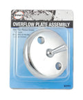 Chrome Bathtub Overflow Plate With Trip Lever Replacement For 2 Inch Tub Drain Easy Install 80991 in retail package