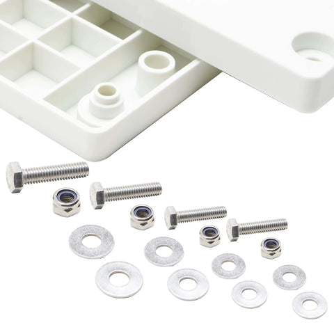 Outboard Motor Storage Bracket hardware for 1-inch rails, showing bolts, nuts, and washers included for rail mounting.