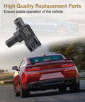 Power brake booster pressure sensor, black plastic, close-up view.