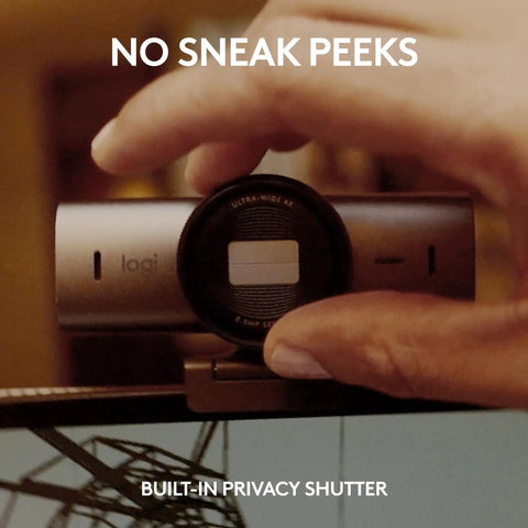 Person holding the Next Level Ultra HD 4K Webcam For Smooth Streaming And Remote Calls Featuring AI Enhanced Framing And Crisp Gameplay Capture That Legit Goes Hard In Graphite.