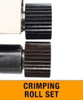 Close-up of crimping roll set for Manual Bead Roller For Metalworking, 7 Inch Throat, 22 Gauge Mild Steel, Six Pro Rolls