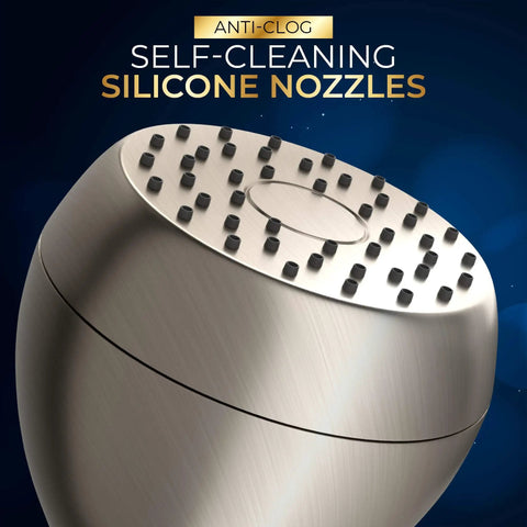 Ultra High Pressure Chrome Shower Head Delivers Crazy Strong Spray With Anti Clog Silicone Nozzles Easy Clean Design Universal Fit