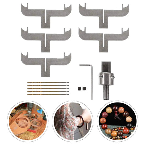 Bracelet Maker Drill Bit Set For Woodworking And Bead Jewelry, 2.4 Inch Carbide Router Bits, Wooden Milling Cutter Kit components