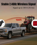 Magnetic wireless trailer tail light kit; red LED taillight for 12V trailers, IP67 waterproof