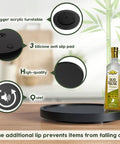 Turntable Vanity Tray 10 Inch Multiuse Organizer for Perfume Candles Jewelry and Cosmetics Bamboo Countertop Holder for Kitchen