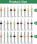 30 Piece Micro Drill Bit Set Tungsten Carbide Spiral Flute Mini Drill Bits displayed by size and color for rotary tools PCB CNC engraving