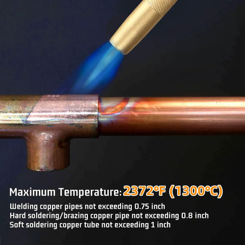Trigger Start Propane Torch Head For Propane And MAP Gas, Beast Mode High Temperature Flame Up To 2372F on copper pipe