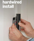 Easy DIY installation of Badass Wired Doorbell Camera With 2K Video And Slick Nickel Silver Finish on wall.