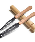 6 Inch Pull Saw For Woodworking Pro Grade Double Edged SK5 Steel Hand Saw With Flexible Blade against wood log