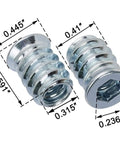 Forty Pack 1/4 20 Threaded Wood Inserts For Furniture Screw In Nuts 15mm Long Includes 1/4 Inch Allen Wrench Carbon Steel High Hardness