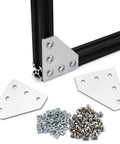 Sturdy Built To Last 2020 Aluminum Extrusion Connector Set With 5 Hole T Shape Joint Plates M5 Nuts And Screws Wrench Included For 2020 Series Aluminum Profile DIY 3D Printer Frame Build, 2020 frame corner kit