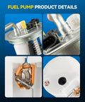 High Flow Electric Fuel Pump Assembly Direct Bolt On Replacement For 2008 Isuzu Ascender detailed product features with connectors and assembly.