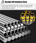 Durable 304 Stainless Steel tubes showing strength and rust resistance for Tough As Nails 304 Stainless Steel Safety Bollard Post.