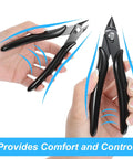 Hair Extension Tools Kit With 2 Pcs Professional Extension Pliers For Micro Beads Nano Rings Black Hair Extensions Opener And Removal Tool Keratin Cutting Pliers With Spring, 5.06-inch black steel pliers