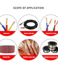Heavy Duty Electrician Wire Stripper Tools With Built In Voltage Tester And Crimping Pliers Ergonomic Folding Design For Stripping And Cutting Electrical Wires, showcasing various cables and wires.