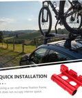 Fork Mount Bracket For Car Roof Racks With Quick Release Easy Install, red color, secures bicycle during transport on road.