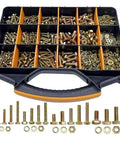 Ultimate Bolt Kit For Repairs And Projects 1000Pcs Galvanized M4 To M8 Metric Hex Bolts Yellow Zinc Alloy Steel Fasteners Durable Rust Resistant Threads Smooth Engagement For Home Garage Workshop And DIY Projects in organized case