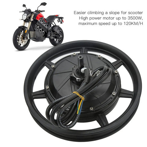 Beefy 14 Inch Wheel Hub Motor 36V To 72V 2000W To 3500W With Disc Brake For Electric Scooter And Motorcycle Upgrades