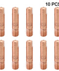 10 Pack MIG Welding Tips M6 Nozzles Copper, Heavy-Duty High Temp Resistant Set For 0.6mm To 1.2mm Wire, Pro Grade Torch Accessories