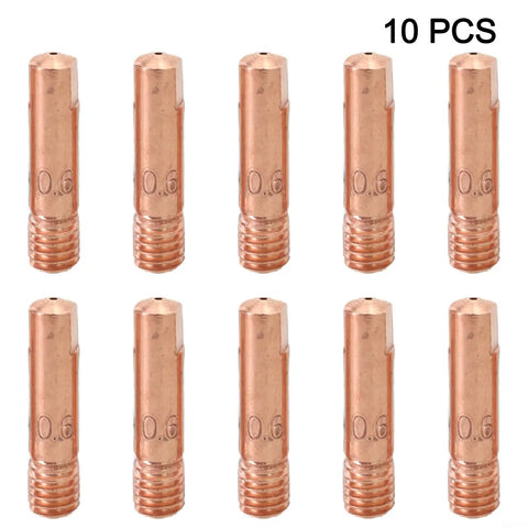 10 Pack MIG Welding Tips M6 Nozzles Copper, Heavy-Duty High Temp Resistant Set For 0.6mm To 1.2mm Wire, Pro Grade Torch Accessories