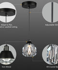 Three Light Matte Black Pendant Lighting With Transparent Glass Shades and adjustable sling for kitchen or dining area.