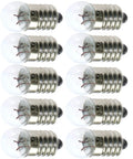 Ten Pack E10 Mini Light Bulbs 3.8V 0.3A Warm Yellow Incandescent Bulbs For Flashlights Tools And DIY Projects With Tungsten Filament Durable Glass Construction Ideal Indicator Lamps, pack of 10
