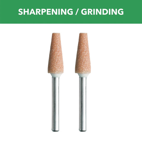 Aluminum Oxide Grinding Stone For Rotary Tools 2 Count Pack Heavy Duty Pro Grade Bit For Sharpening Deburring And General Metal Grinding