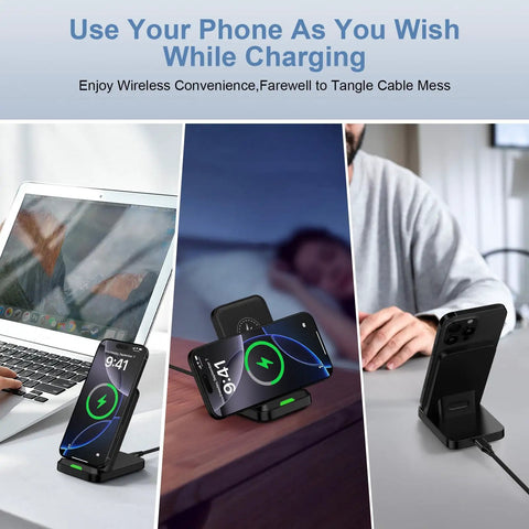 Wireless Charging Stand For 15W Fast Charging With Auto Output Galaxy S26 Ultra S25 S24 S23 S22 S21 And Motorola Edge 2025 G Stylus