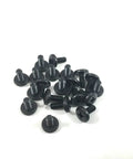 Tough As Nails Black Oxide Coated Steel Machine Screws 20 Pack 8-32 Phillips Head 3/8 Inch Length arranged on a white background.
