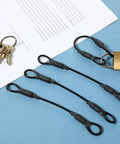 Heavy Duty Stainless Steel Wire Rope With PVC Coated Loop Ends, 5.9 Inch Braided Cable Lanyard Security Tether, shown with padlock