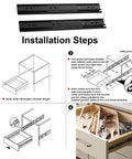 Installation steps for Heavy Duty Drawer Slide Rails Set With Ball Bearing Full Extension Three Section Runners