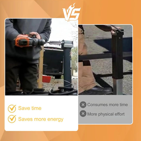 Tough As Nails Trailer Jack Drill Adapter Crafted From Upgraded Stainless Steel in use with cordless drill for RV maintenance.
