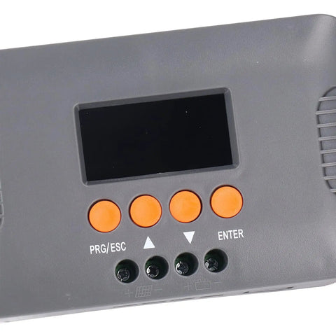 Heavy Duty Boost Mppt Solar Controller 10 Amp 24 Volt 72 Volt with display and buttons for easy operation.