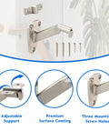 Beefy Heavy Duty Handrail Brackets For Stairs Six Pack with zinc alloy construction and satin nickel finish, screws shown