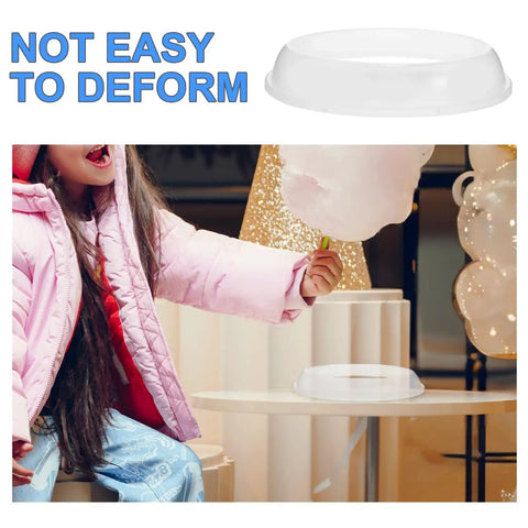 Cotton Candy Machine Guard Cover Enclosure For Portable Mini Candy Makers White Plastic Shield To Prevent Messes And Spills Durable Candy Maker Accessory With Sugar Dispenser Part For Home Kitchen Use