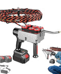 Pnpaea Cordless Electric Wire Feeder With Adjustable Speed Control, Spring Head And Rubber Drive For Easy Electrical Installation, with batteries and charger.
