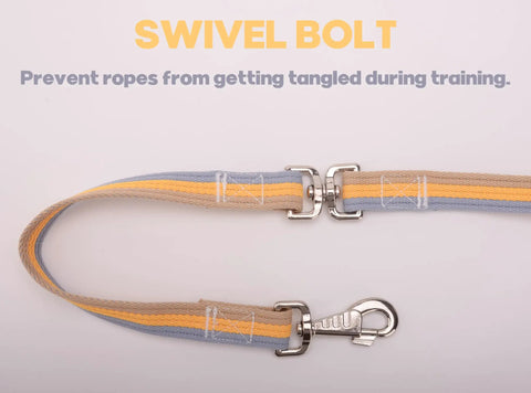Cotton Lunge Line For Horses With Rubber Stop And Swivel Bolt Snap 24 Foot Equine Training Tool shown with swivel bolt